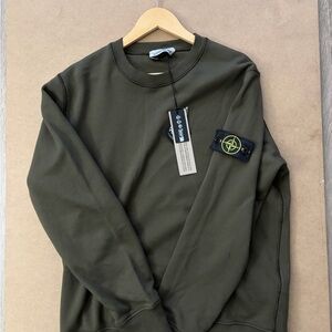 Olive Green Stone Island Men's Sweater